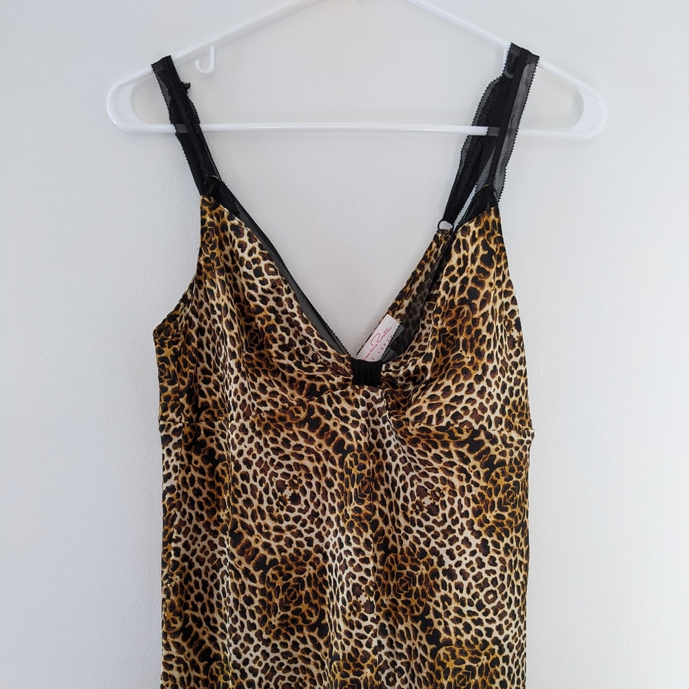 Oscar de la Renta Leopard Print Slip